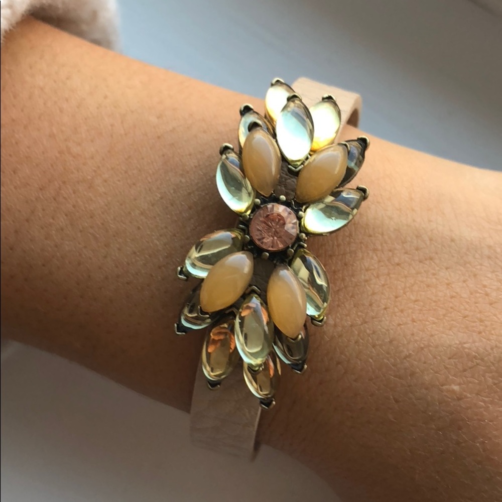 Tan bracelet with accent insert